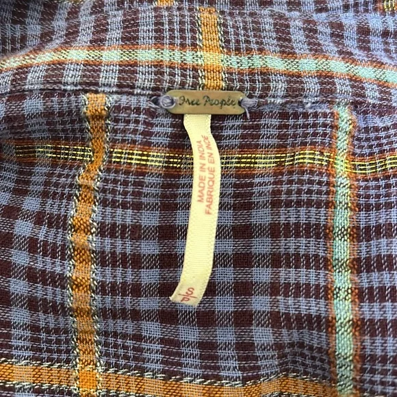 FREE PEOPLE WOMEN BLOUSE LONG SLEEVE PURPLE OVERSIZED SZ SMALL - Picture 9 of 11